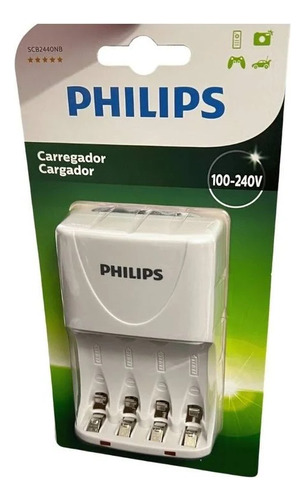 Carregador Philips Para Pilhas Recarregáveis Aa Ou Aaa