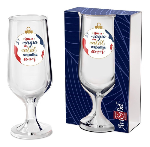 Taça De Vidro 300ml Decorada Natal Magia 