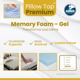 Pillow Top Premium Gel Memory Foam Solteiro 78 X 5 Cm