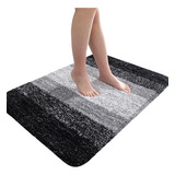 Alfombra Baño Olany De Microfibra Shaggy 91x61 - Negro