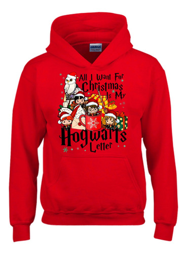 Buzo Navidad Harry Potter Con Capota Hoodie Buso Saco Red