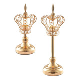 2xgold Crown Candlestick Ornament Tea Light Holder Photo