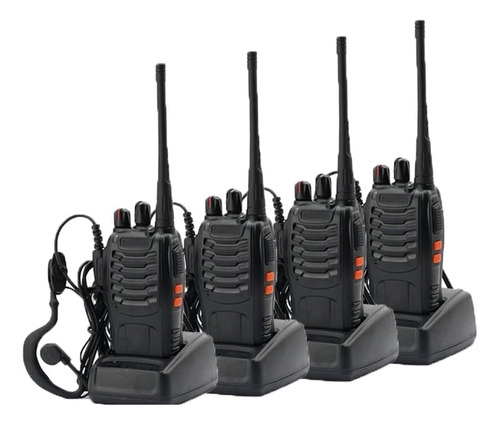 Kit 4 Radio Comunicador Profissional Baofeng Bf-888s Ht Uhf