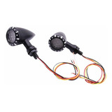 2 Luces Led Negras Intermitentes Para Motocicleta, Intermite