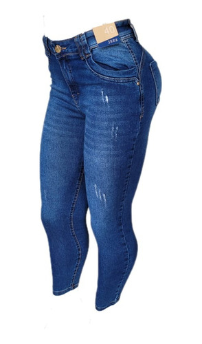 Calça Jeans Feminina Bojo Removível Enchimento Bumbum Lycra