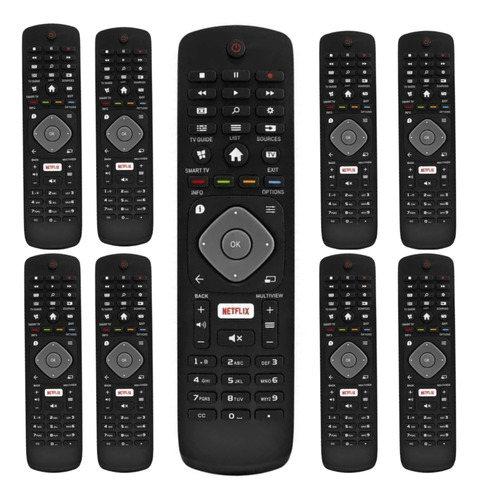 Kit 10 Controle Remoto Compatível Tv Philips Smart Netflix