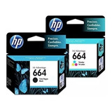 Pack 2 Cartuchos Hp 664 Negro, Color F6v29al Ink Advantage