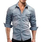 Camisa Vaquera Grande De Manga Larga Para Ropa Casual