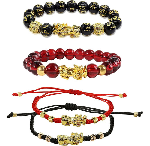 Choice Of All 4 Pulseras De Riqueza De Obsidiana Negra Feng 