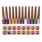 Pack 12 Delineadores De Ojos Liquido Colores Glitter