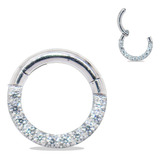 Piercing De Titânio Argola Sólida Nariz Septo Strass 6mm