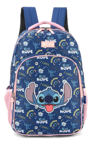 Mochila Escolar Infantil Stitch Luxcel 