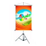 Porta Banner 1,80m Pedestal Tripé Suporte Top Envio Imediato