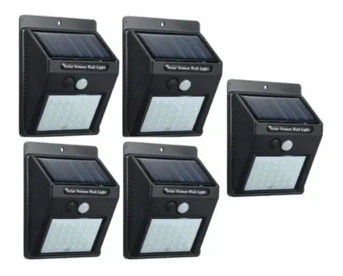 X5 Foco Solar 30 Led  Con Sensor Movimiento Exterior Luz Led