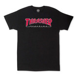 Polera Thrasher Outlined Black Skate Magazine | Laminates