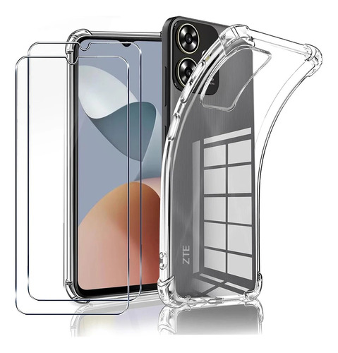 Funda Case For Zte Axon 50 Lite Transparente Silicona+2 Mica