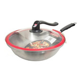 Sarten Wok 32 Cm Acero Inoxidable Alta Calidad + Envió