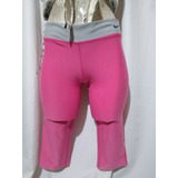 Sexy Licra Deportiva Nike Dri Fit Rosa Capri Cintura Gris 