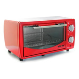 Horno Tostador Eléctrico 9 Litros Hornear Asar Pan Rojo