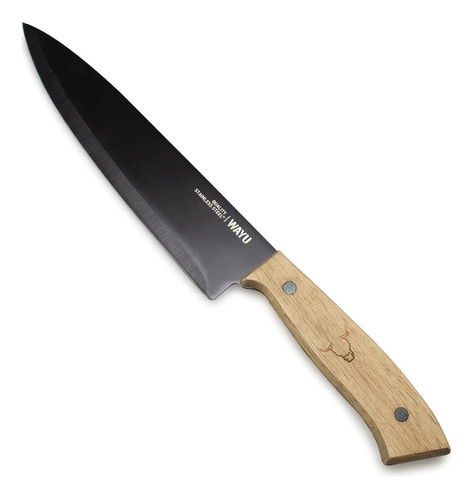 Cuchillo Prm Wayu Mango Madera Acero Antiadherente