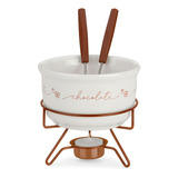 Aparelho De Fondue De Chocolate Porcelana 5 Peças Forma Inox