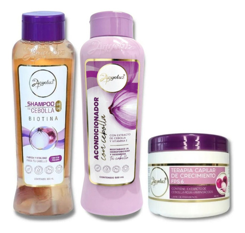 Kit De Cebolla Anyeluz Shampoo + Acondicio + Terapia Capilar