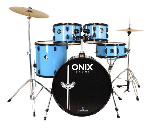 Bateria Acústica Onix Smart By Nagano Baby Blue Completa