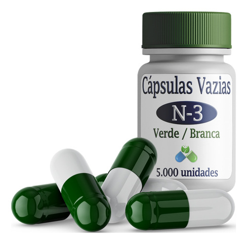 Cápsulas Vazias Verde E Branca Nº3  /  5.000 Unidades