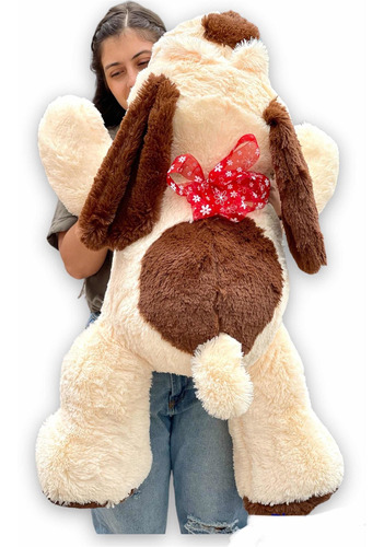 Perro Acostado Peluche Gigante 100cm Perfumado