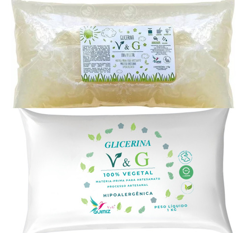 Kit Base Glicerina 100% Vegetal V&g Branca + Transp.  Nova E