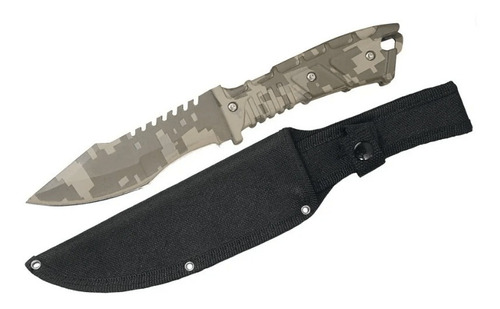 Cuchillo 4 1/2  Hoja Y Mango Camuflaje Con Funda Lion Tools 