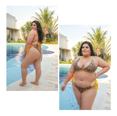 Biquini Plus Size Com Bojo Conjunto Feminino, Verão Praia