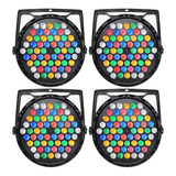 4x Refletor Canhão Led Par 64 Rgbwa 60 Leds 3w Dmx Strobo Dj 110/220v