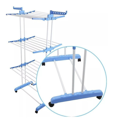 Tender Organizador Vertical De Ropa Plegable Con Ruedas 