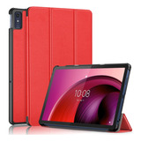 Estojo De Couro Vermelho Para Lenovo Tab M10 5g 10.6