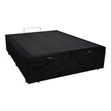 Cama Box Baú Viúvão Blindado Suede Preto