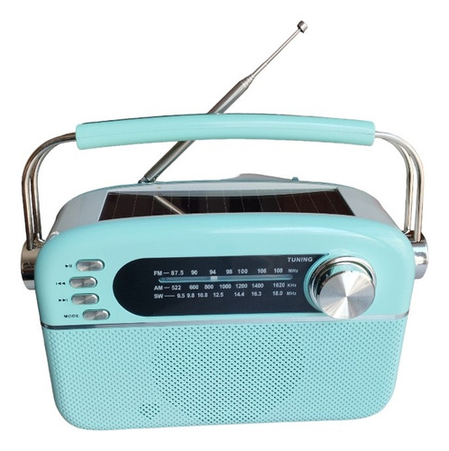 Radio Retro Vintage Am Fm Sw Bluetooth Recargable Solar 