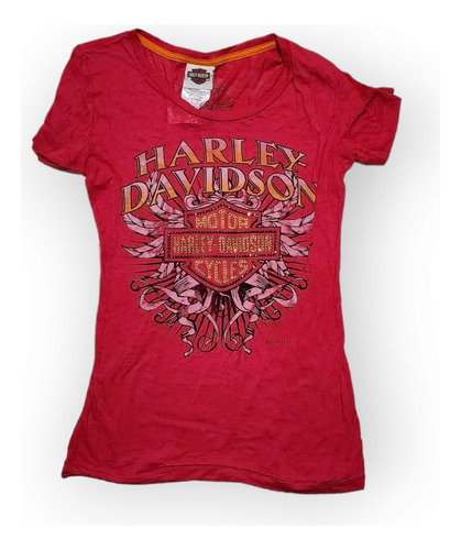 Playera Harley Davidson De Mujer Mediana Color Rosa 