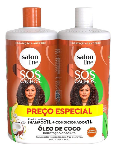 Kit Shampoo E Condicionador, S.o.s Cachos, Salon Line, 1 L