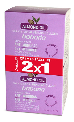 Crema Facial Antiarrugas Babaria 2 Unidades