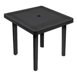 Mesa Desmontável Plastico Preto Quadrada 90cm C/furo Central