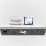 Colchón Sealy Queen Size Belfast Evolution Posturepedic | Antibacteriano | Ortopédico | Soporte Lumbar Y Perimetral Cushion Foam | Incluye 2 Almohadas Premium Sealy