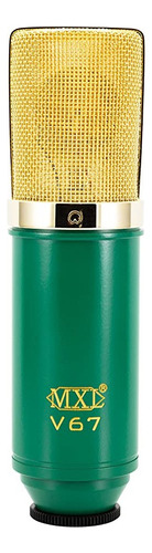 Microfone Condensador Mxl V67g Studio Profissional Cardióide Com Estojo E Adaptador De Pedestal Verde