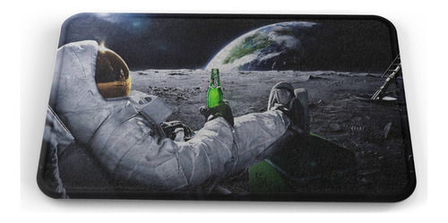 Tapete Astronauta Sentado Cerveza Baño Lavable 40x60cm