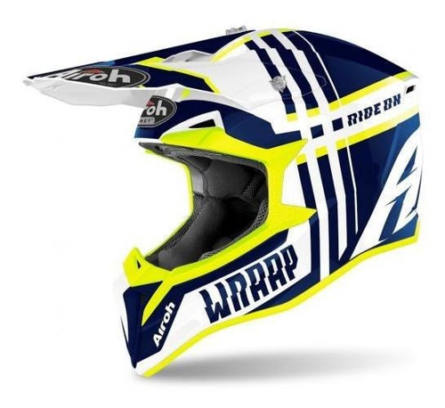 Casco Moto Wraap Broken Azul Gloss Airoh Original