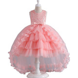 Vestido D/princesa D/flores P/promoción D/niña De 3-12 Años