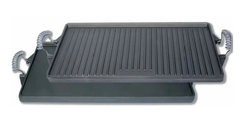 Plancha Churrasquera Reversible Asas Cromadas 42cm X 23cm