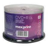 Dvd+r Dl Maxprint 8.5 Gb Pino C/ 50 Unidades