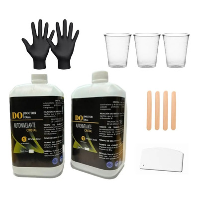 Kit Resina Epóxica Autonivelante Negra 1.5 Kg Doctor Obra para Mesas y Pisos | Envío gratis