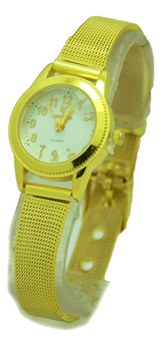  Relógio Feminino Dourado Barato Bonito Elegante Pequeno.